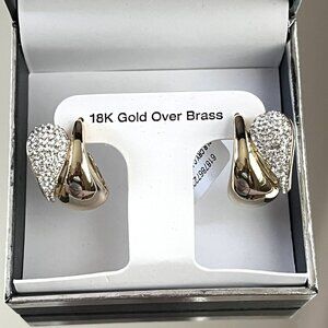 NEW And Now This Crystal Double Teardrop C Hoop Earring Macy's Exclusive $50